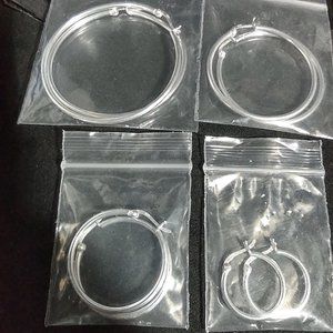 Sterling Silver Hoop Earrings Set Small Medium Large Extra Large 4 Pairs